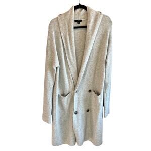 J. Crew Double-Breasted Gray Cardigan Coat in Double Soft Yarn - size Medium